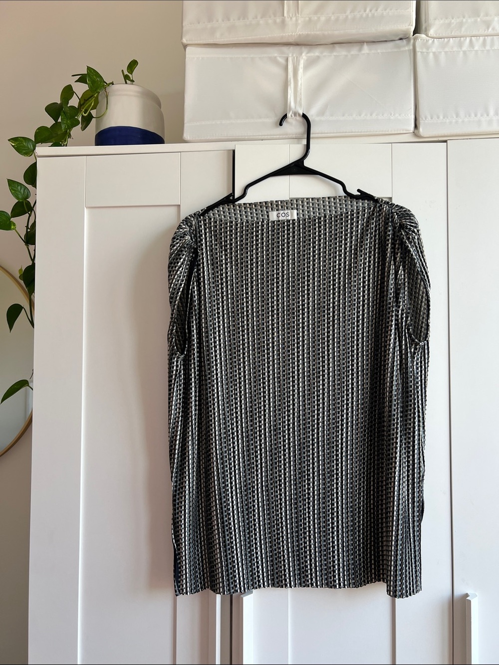 COS LARGE Black and White Printed Shirt
